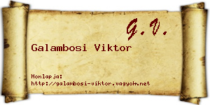 Galambosi Viktor névjegykártya